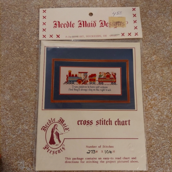 Needle Maid Designs Counted Cross Stitch Kit All Aboard Children Train, mnc-35 - Picture 1 of 6